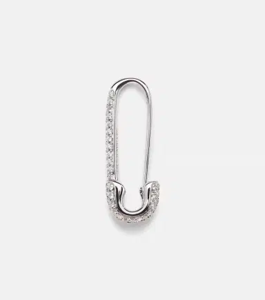Anita Ko 18kt white gold safety pin single earring with diamonds | Thumbnail 2 Anita Ko 18kt white gold safety pin single earring with diamonds | Thumbnail 2
