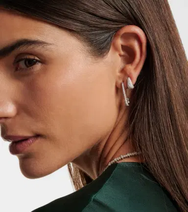 Anita Ko 18kt white gold safety pin single earring with diamonds | Thumbnail 3 Anita Ko 18kt white gold safety pin single earring with diamonds | Thumbnail 3