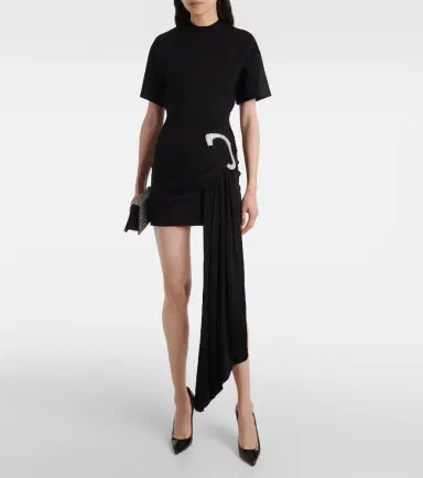 David Koma Embellished draped jersey minidress | Thumbnail 3