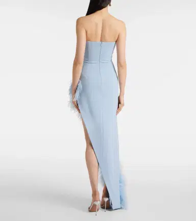 David Koma Asymmetric feather-trimmed cocktail dress | Thumbnail 3