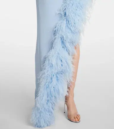 David Koma Asymmetric feather-trimmed cocktail dress | Thumbnail 5