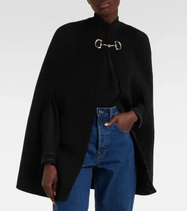 Gucci Horsebit wool and silk cape | Thumbnail 3