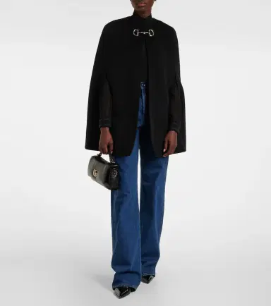 Gucci Horsebit wool and silk cape | Thumbnail 5