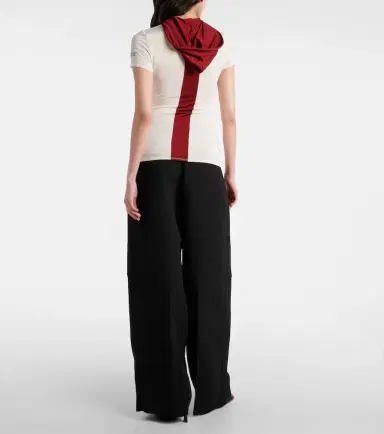 Jean Paul Gaultier Hooded chevron jersey top | Thumbnail 5