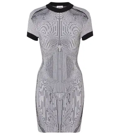 Jean Paul Gaultier Morphing Pinstripe jacquard jersey minidress | Thumbnail 1