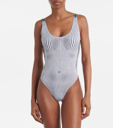 Jean Paul Gaultier Pinstripe Body Morphing swimsuit | Thumbnail 5