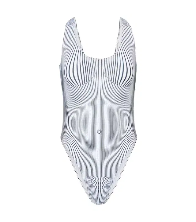 Jean Paul Gaultier Pinstripe Body Morphing swimsuit