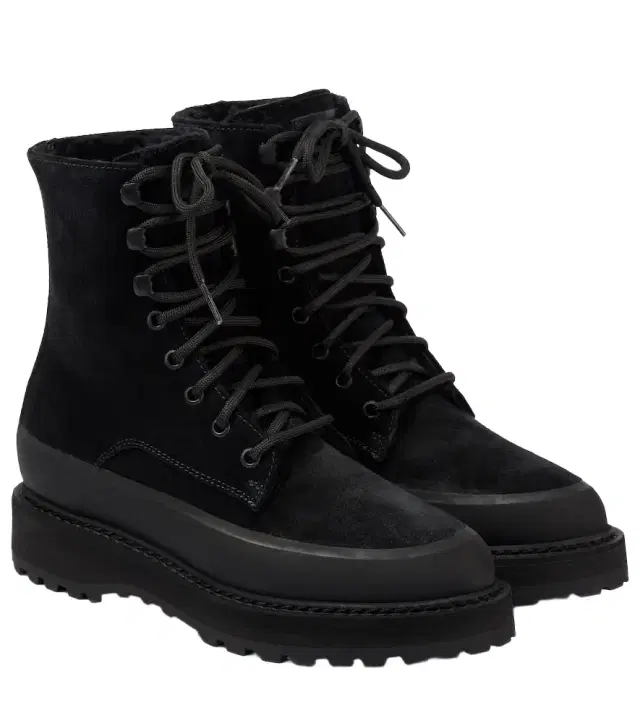 Le Monde Beryl Le Monde Béryl Dolomite shearling-trimmed suede ankle boots