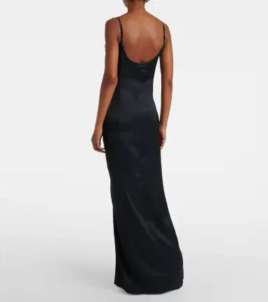 The Attico Gathered satin slip dress | Thumbnail 5