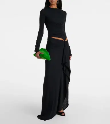 The Attico Draped cutout semi-sheer maxi dress | Thumbnail 2