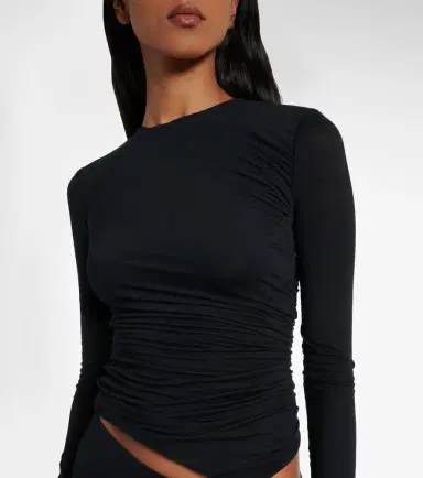 The Attico Draped cutout semi-sheer maxi dress | Thumbnail 5