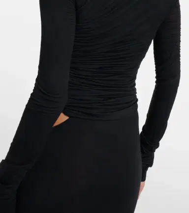 The Attico Draped cutout semi-sheer maxi dress | Thumbnail 6