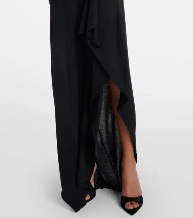 The Attico Draped cutout semi-sheer maxi dress | Thumbnail 7