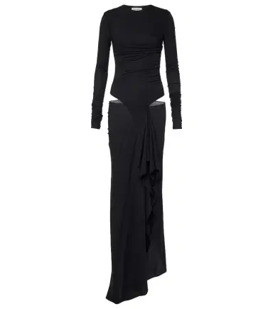The Attico Draped cutout semi-sheer maxi dress | Thumbnail 1