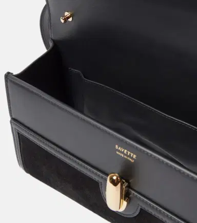 Savette Symmetry 26 leather-trimmed suede shoulder bag | Thumbnail 3 Savette Symmetry 26 leather-trimmed suede shoulder bag | Thumbnail 3