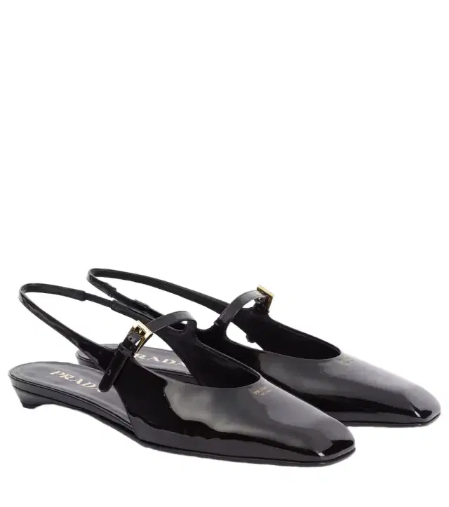 Patent leather slingback flats