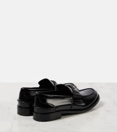Prada Logo brushed leather loafers | Thumbnail 2