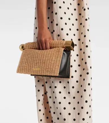 Jacquemus Rond Carré woven raffia-effect clutch | Thumbnail 2