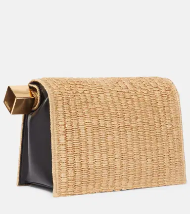 Jacquemus Rond Carré woven raffia-effect clutch | Thumbnail 4