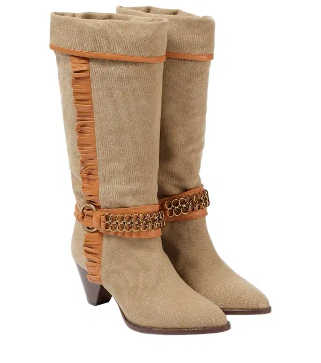 Isabel Marant Levon canvas cowboy boots