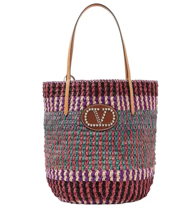Valentino Garavani VLogo Signature Large straw tote bag