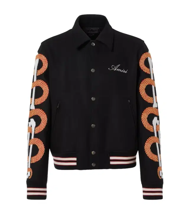 Amiri Snake Bones wool-blend varsity jacket