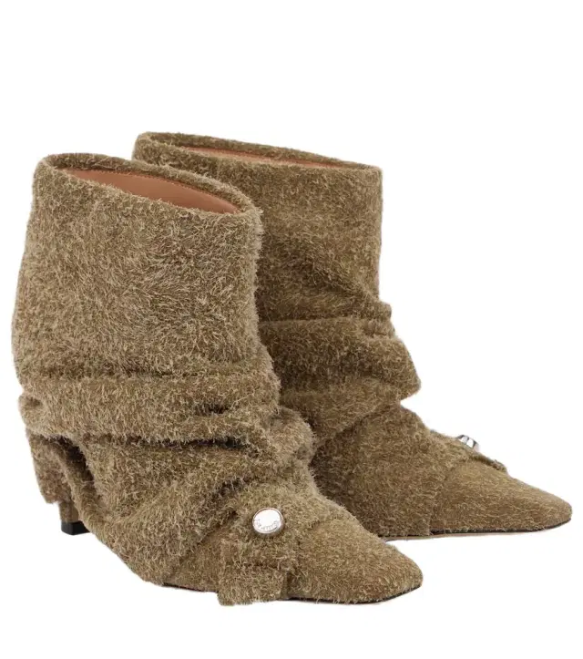 The Attico Juno 95 suede ankle boots