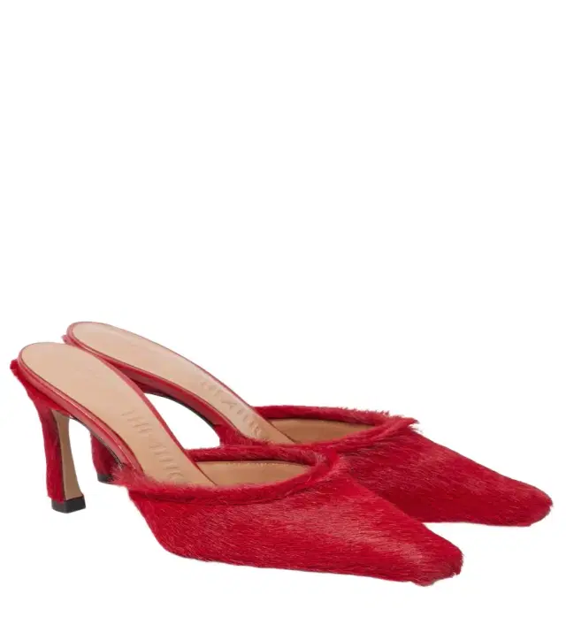 The Attico Juno 75 calf hair mules