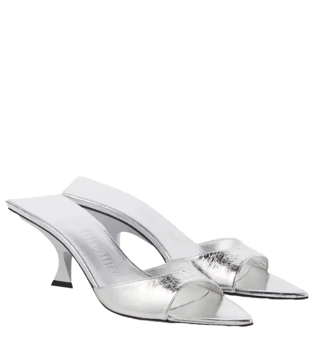 The Attico Bes 65 metallic leather mules