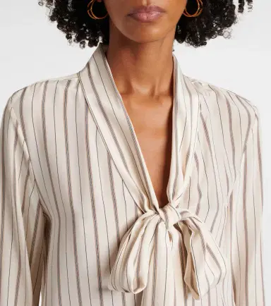 Nili Lotan Angelique tie-neck striped silk blouse | Thumbnail 2