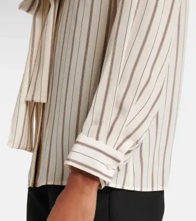 Nili Lotan Angelique tie-neck striped silk blouse | Thumbnail 5