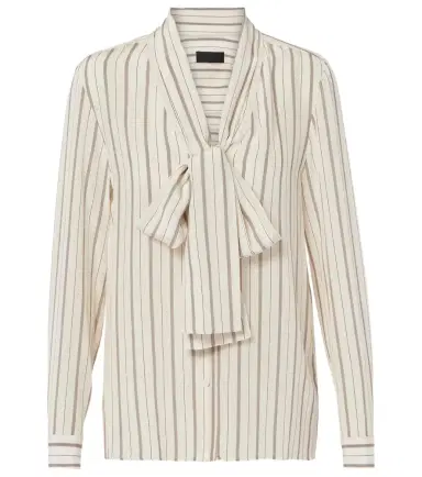 Nili Lotan Angelique tie-neck striped silk blouse | Thumbnail 1