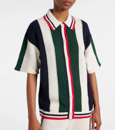 The Upside Reverie Chino striped open-knit cotton shirt | Thumbnail 4