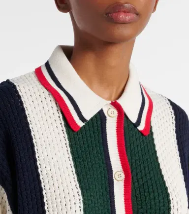 The Upside Reverie Chino striped open-knit cotton shirt | Thumbnail 5