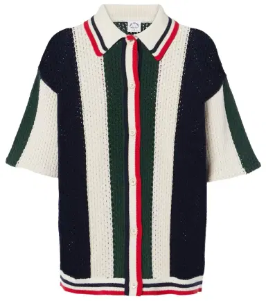 The Upside Reverie Chino striped open-knit cotton shirt | Thumbnail 1