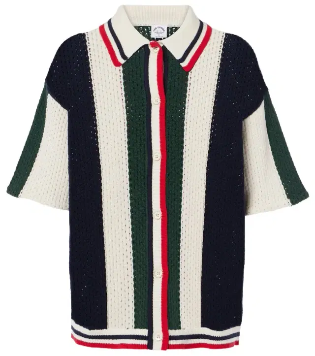 The Upside Reverie Chino striped open-knit cotton shirt