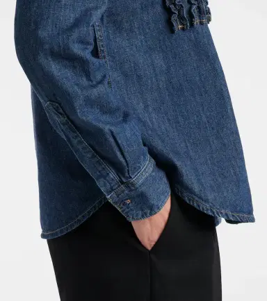 Nili Lotan Lexa ruffled denim shirt | Thumbnail 3