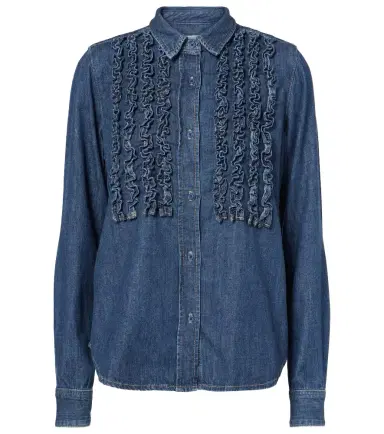 Nili Lotan Lexa ruffled denim shirt | Thumbnail 1