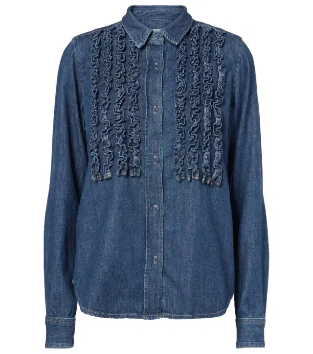 Nili Lotan Lexa ruffled denim shirt