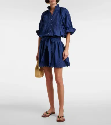 JULIET DUNN Embroidered cotton poplin minidress | Thumbnail 2