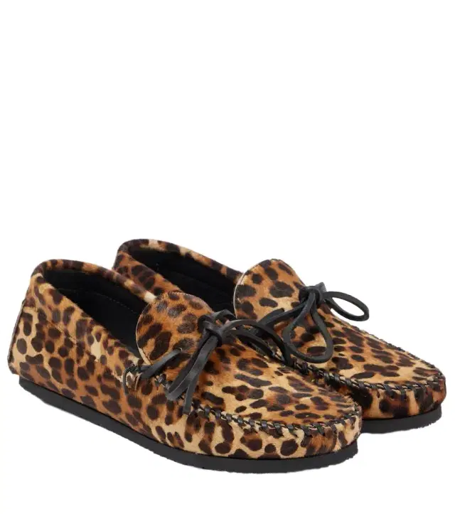 Isabel Marant Fitza leopard-print pony hair loafers