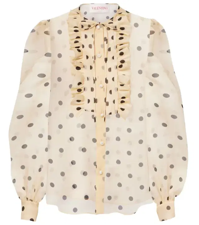 Valentino Polka-dot silk organza blouse
