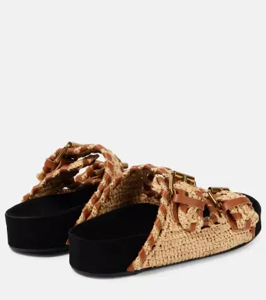 Isabel Marant Lennyo leather-trimmed raffia sandals | Thumbnail 2 Isabel Marant Lennyo leather-trimmed raffia sandals | Thumbnail 2