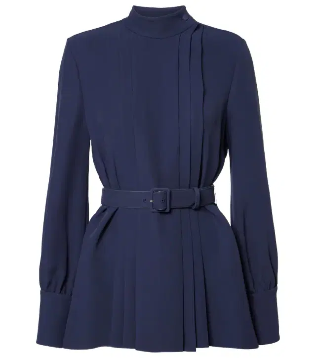 Valentino Cady Couture pleated belted blouse
