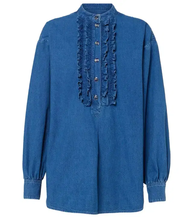 Valentino Ruffled denim blouse