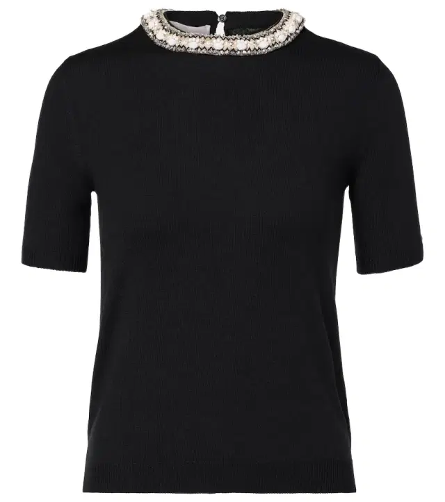 Valentino Embroidered virgin wool top