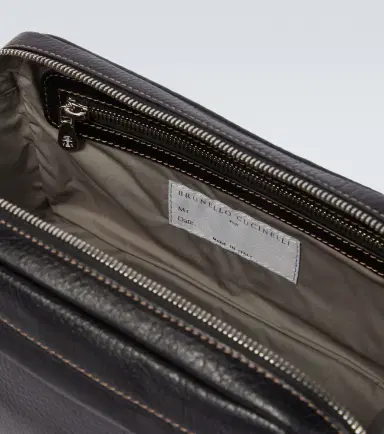 Brunello Cucinelli Leather toiletry bag | Thumbnail 3 Brunello Cucinelli Leather toiletry bag | Thumbnail 3