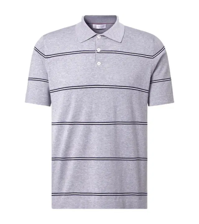 Brunello Cucinelli Striped cotton polo shirt