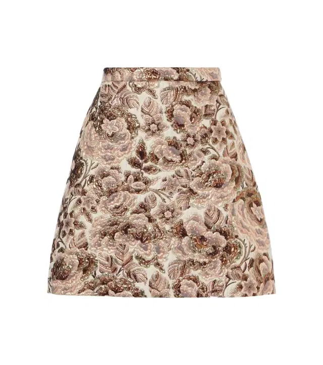 Valentino Après L'Hiver Matelassé floral miniskirt