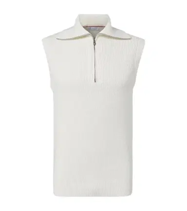 Brunello Cucinelli Half-zip cotton vest | Thumbnail 1 Brunello Cucinelli Half-zip cotton vest | Thumbnail 1